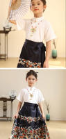 Nuevo conjunto Hanfu con cara de caballo para niñas, estilo Tang antiguo chino Ming para niños, primavera y verano diarios - details 5