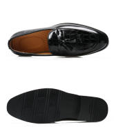 Británico pequeños zapatos de cuero de los hombres jóvenes puntiagudo borla beanie zapatos mocasines - details 16
