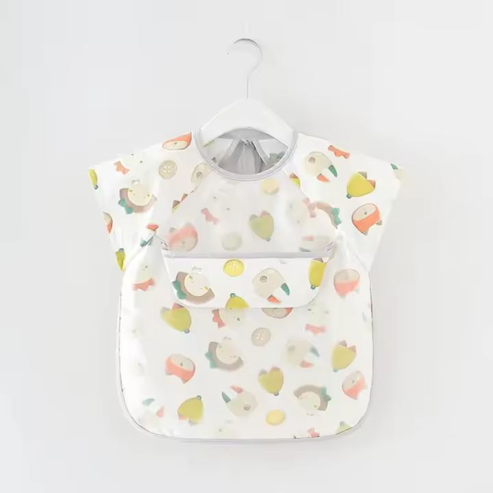 Babero de manga larga para bebé, bufanda con estampado de dibujos animados, impermeable, paño para eructar - 1