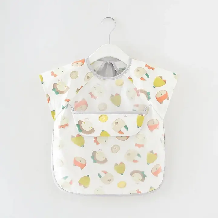 Babero de manga larga para bebé, bufanda con estampado de dibujos animados, impermeable, paño para eructar - 1