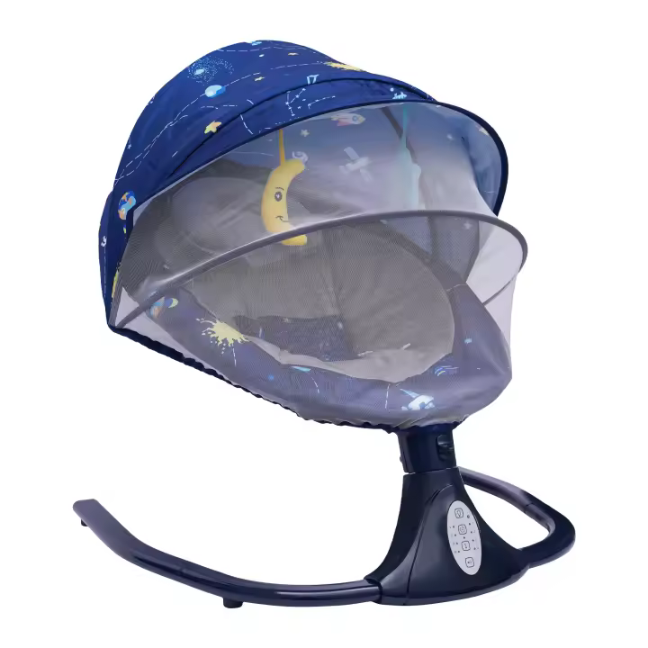 Balancín eléctrico para bebé, columpio con música y asiento, incluye juguete, Control remoto, mosquitera extraíble y dosel, para 0 ~ 18 meses - 1