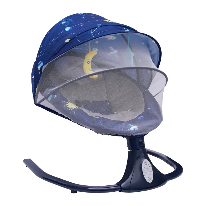 Balancín eléctrico para bebé, columpio con música y asiento, incluye juguete, Control remoto, mosquitera extraíble y dosel, para 0 ~ 18 meses - 1