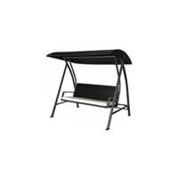Jardín de Exterior de 2 Plazas Silla Balancín con Parasol Techo Ajustable en Ángulo Terraza Balcón Exterior Carga 200 kg 172x110x155 cm Negro - details 14
