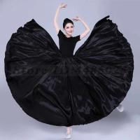 Vestido largo brillante de satén de 360 ​​grados, Tre de bailarines de festivales tradicionales, trajes de baile de tango flamenco gitano femenino - details 2
