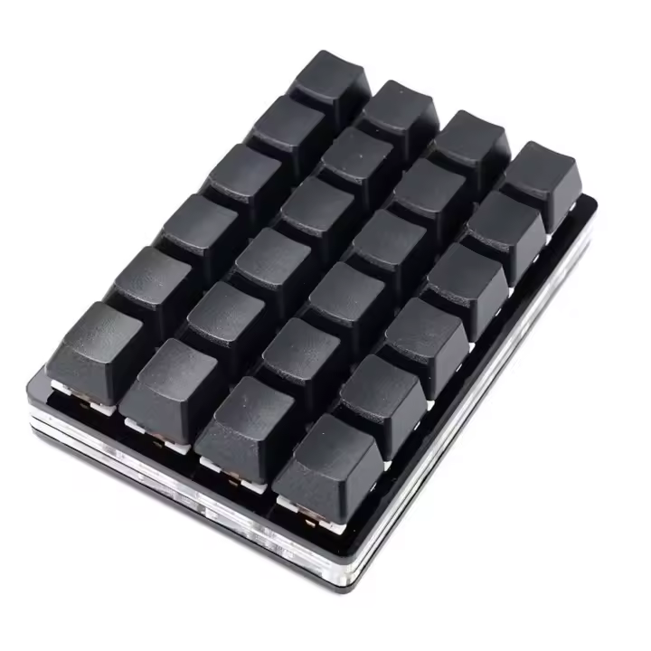 Teclado 24 teclas negro USB DIY función de atajo Nical programable personalizado para teclado de juegos - 1