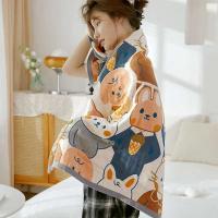 Baño de gasa de algodón Kawaii para adultos, toalla grande de dibujos animados para niños, fácilmente absorbente, agradable a la piel, de secado rápido, 70x140cm - details 3