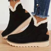 Botas de plataforma de nieve sin cordones, zapatos de algodón para mujer, pantalón corto informal cálido de invierno, nuevos botines para mujer - details 1