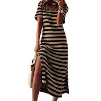Vestidos de Verano 2023 para Mujeres de Talla Grande Vestidos Casuales a Rayas con Cuello en V - details 0
