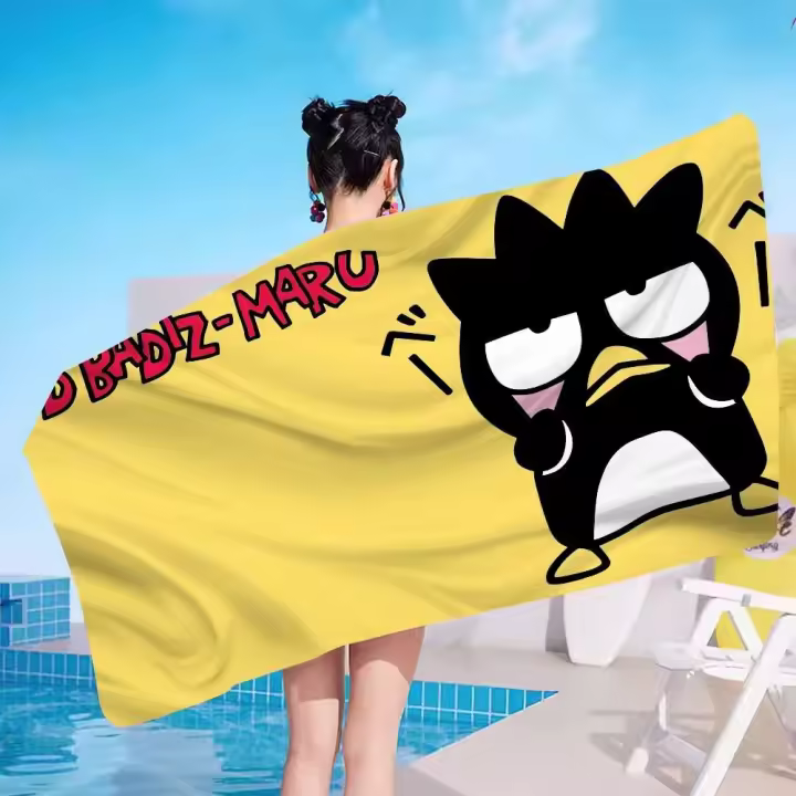 Sanrio Bad Badtz Maru Toalla Algodón Portátil Playa Gimnasio Natación Uso en el hogar - 1