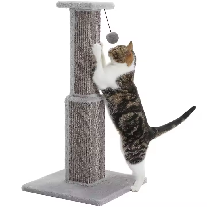 PAWZ-rascador de Poste para gatos, poste rascador de gatos para interiores con bola de sisal, Poste rascador alto para gatos grandes - 1