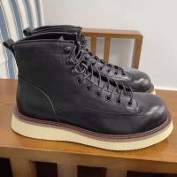 Botas de tobillo de diseñador para hombre, color marrón, alta calidad, moda, cuero genuino, plantilla de goma, estilo invierno - details 2