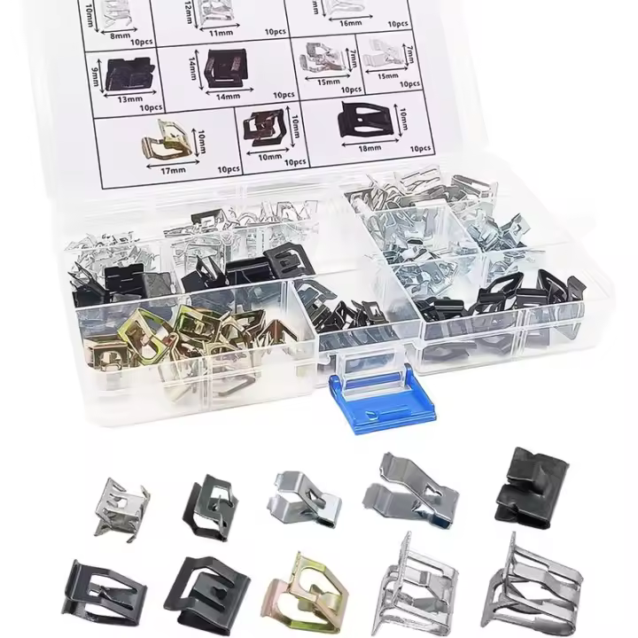 Kit de Clips de Panel Metálico para Coche de 100 Piezas 10 Tamaños Compatible con VW Audi - 1