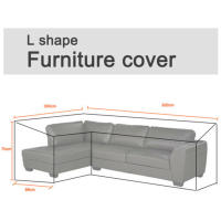 Funda de Sofá de Tamaño Grande en Forma de L 210D Impermeable para Interior y Exterior Protección para Muebles de Patio y Jardín Cubierta Antipolvo 3Mx3M - details 7