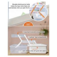 Caja de almacenamiento para manualidades, organizador de aparejos de pesca de 3 niveles, caja de costura, organizador de Arte de uñas con asa, caja de herramientas - details 2