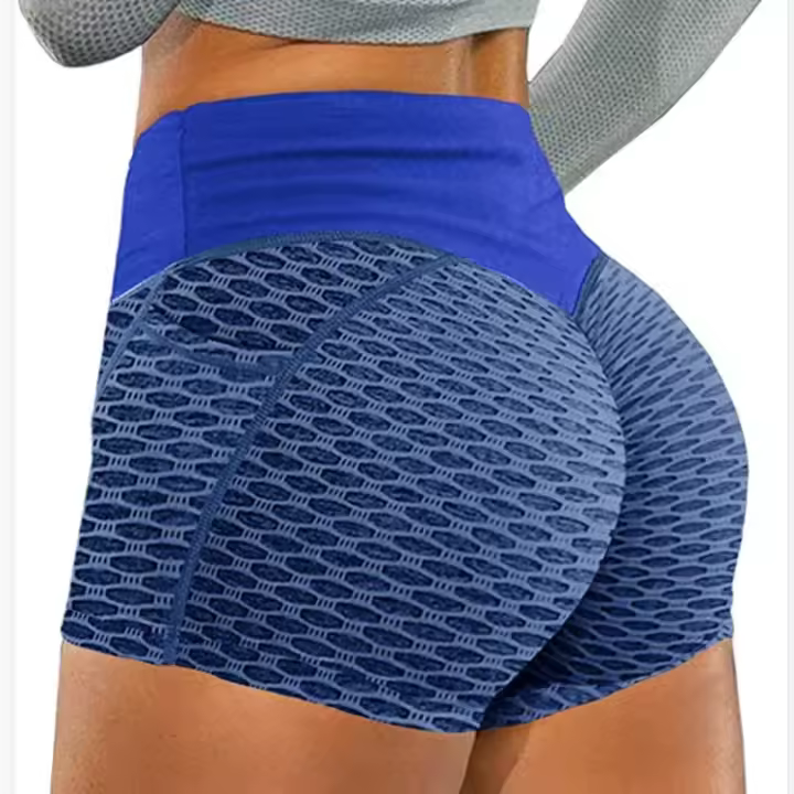 Pantalones cortos de yoga de panal Pantalones cortos deportivos de jacquard para mujer - 1