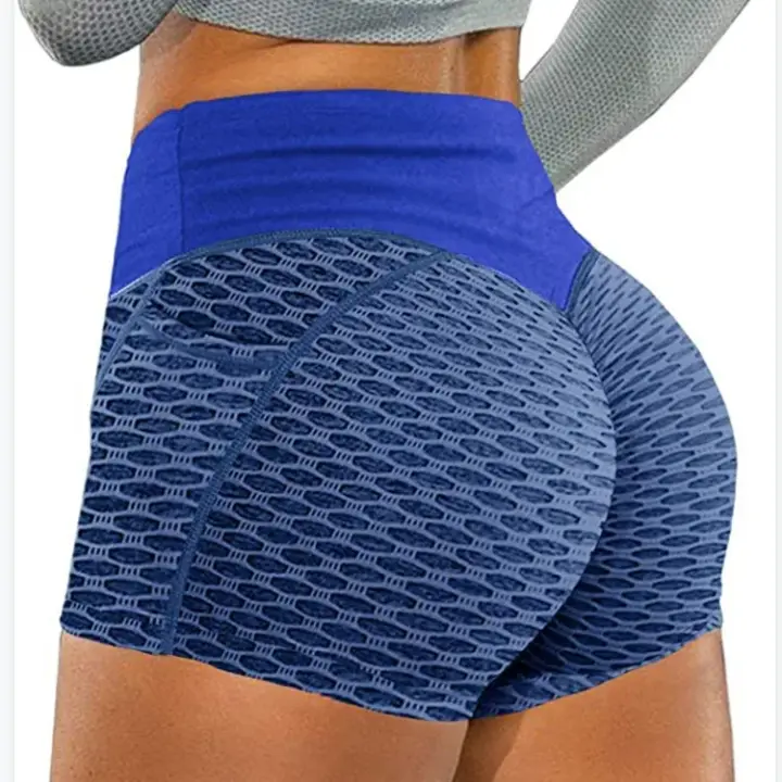 Pantalones cortos de yoga de panal Pantalones cortos deportivos de jacquard para mujer - 1