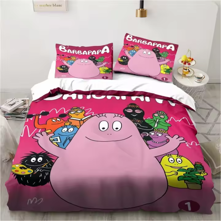 Conjunto de Ropa de Cama de Dibujos Animados Les Funda de Edredón Suave para Adultos, Niños, Dormitorio Doble Tamaño Rey - 1