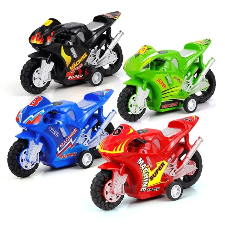 El mejor regalo educativo, Mini coche de plástico de cuatro ruedas para niños, modelo de motocicleta, juguete de motocicleta - 1