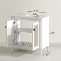Debajo l Lavabo Pie 2 Puertas Ratán PE 2 Estantes y Sistema Antivuelco Cuarto 60x30x60 cm Blanco - details 2