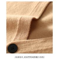 Cárdigan de lana importado australiano para hombre, chaqueta informal holgada con cuello en V para otoño e invierno, suéter de talla grande a rayas de colores a la moda - details 9