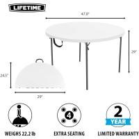 Mesa redonda plegable Lifetime Ø122x74 cm - details 2