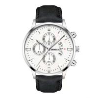 Reloj de pulsera deportivo de estilo clásico de lujo de primera calidad, funda de aleación, correa de cuero, reloj de pulsera de cuarzo para negocios, reloj con calendario, regalo - details 5
