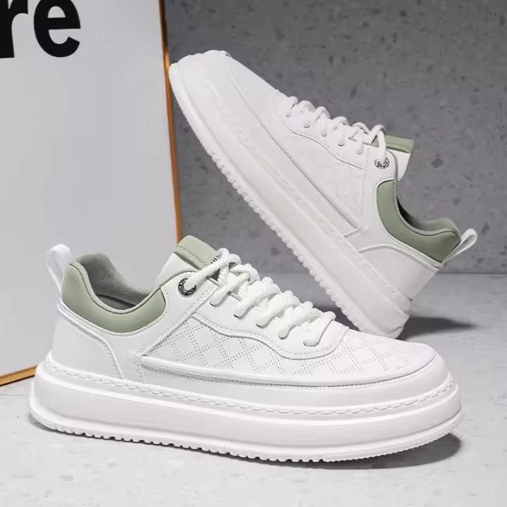 Zapatos Casuales para Hombres Primavera-Verano Suelas Suaves y Ligeras, Transpirables, Tacón Grueso, Moda Tendiente, Blanco - 1