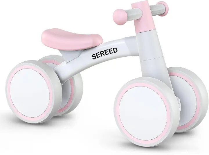 Bicicleta Infantil a Partir de 1 año, Juguete para niños de 12 a 24 Meses, Primera Bicicleta sin Pedal con 4 Ruedas, Regalo de cumpleaños - 1