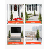 SucceBuy Árboles de Cedro Artificiales, Juego de 2, Arbustos de Pino Artificiales de 1219 mm, Plantas de Seda Realistas para Decoración Interior y Exterior, Ideales para Porche, Patio, Jardín, Balcón, Patio Trasero u Oficinas - details 10