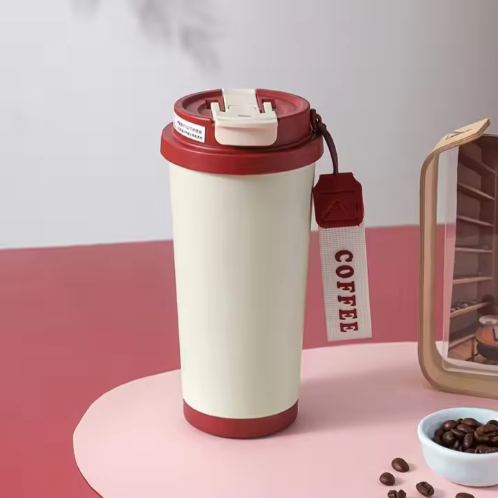 Taza caliente reutilizable portátil con aislamiento de café de acero inoxidable de doble capa, 530 ml, nueva - 1