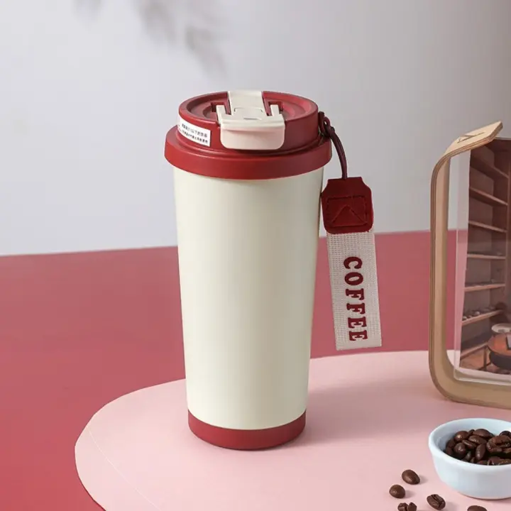 Taza caliente reutilizable portátil con aislamiento de café de acero inoxidable de doble capa, 530 ml, nueva - 1
