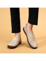 2025 nuevos zapatos de hombre de gran tamaño, de malla, informales, de cuero, con suela de piel de vaca, transpirables y sin cordones. - details 12