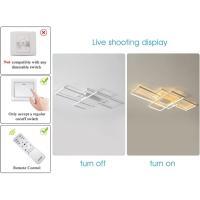 Lámpara de techo regulable, 110 cm con control remoto candelabro moderno, acrílico cuadrado de 70 W cerca de la luz de techo para la sala de estar del dormitorio, blanco - details 2