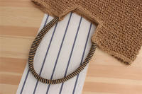 Bolso de playa tejido a mano, bolsa de un solo hombro, estilo bosque, Color sólido, a la moda, para verano - details 5