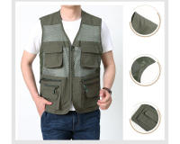 Chaqueta de malla transpirable para hombre, chaqueta deportiva sin mangas con bolsillos, ropa de verano - details 1