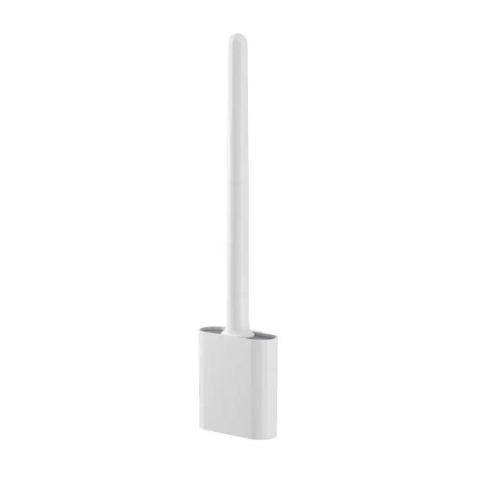 Cepillo De Inodoro Mini De Silicona Con Base Antifugas Y Cerdas Flexibles Para Baño Cepillo Suave Para Limpieza Rapida Y Secado - 1