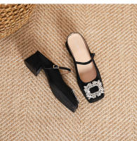 Nuevos zapatos versátiles de tacón delgado, con parte superior plana y una sola correa con temperamento. - details 23