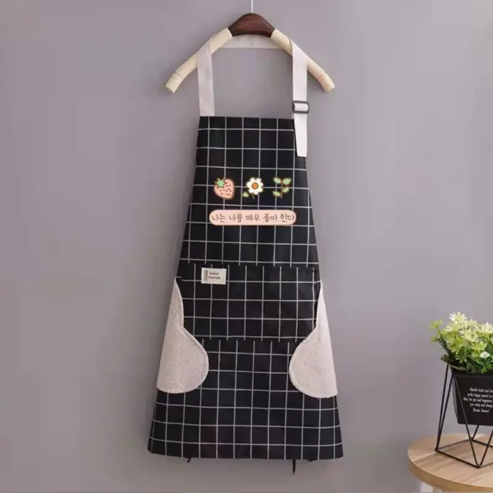 Nuevo delantal de cocina transpirable, bata de cocina resistente al desgaste de poliéster, Baberos para cocinar de estilo coreano para mujeres y niñas - 1