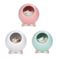 Luz LED de noche creativa para mascotas, lámpara de decoración de mesa recargable por USB para dormitorio, regalos para niños, Pequeño gato - details 0
