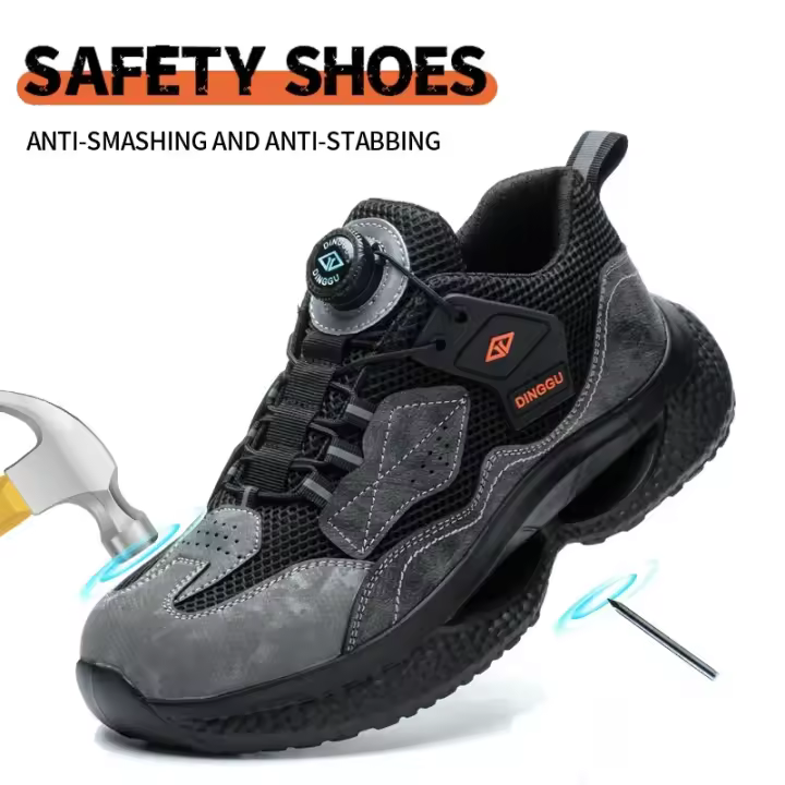 Zapatillas de trabajo con hebilla giratoria, zapatos protectores, zapatos de seguridad industrial a prueba de pinchazos, zapatos con punta de acero antigolpes - 1