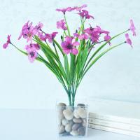 10 Uds. De flores artificiales simuladas, 5 cabezas, hierba acuática, decoración de flores falsas violetas - details 0