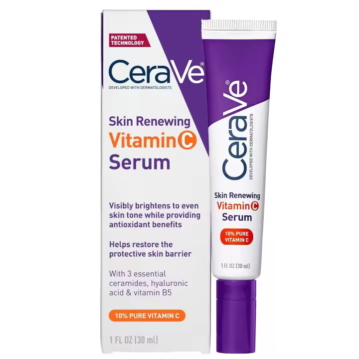 CeraVe C Ácido hialurónico, suero iluminador de la piel para el rostro con 10% de vitamina C pura, sin fragancia, 1 fl. Oz - 1