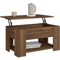 Mesa de centro, mesa auxiliar, consola lateral, salón, sofá, sala de estar, cafetería, muebles, mobiliario, madera contrachapada blanca, 79x49x41 cm - details 40