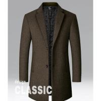 GASL-Gabardina lana larga hombre, abrigo informal negocios, otoño-invierno, sólido, novedad. - details 1