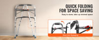 SucceBuy Andador plegable, andador de altura ajustable de 2 botones con asas duraderas, ayuda de movilidad de aluminio liviano - details 1