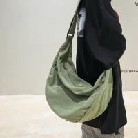 Bolso Bandolera De Lona Sólida Para Mujer Gran Capacidad Bolso De Compras Y Estudiante Bolso De Hombro Unisex Para Escuela - details 3