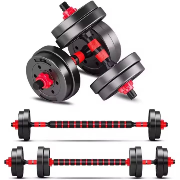 Pesas con Barra Libremente Combinable, 10/15KG 2 En 1 Kit de Levantamiento de Pesas para Gimnasio en casa, Pesos Fitness para Hombres/Mujeres - 1