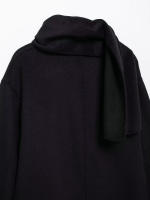 TRAFZA-Chaquetas de Invierno para mujer, abrigos sueltos de manga larga con cuello de bufanda negra, botones de decoración de bolsillo, moda de calle alta - details 6
