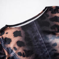 Vestido corto ajustado de manga larga con estampado de posicionamiento de moda para mujer F24DS269 - details 8