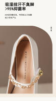 Zapatos de tacón medio para mujer, cómodos, de 3cm, bloque de color blanco y negro, zapatos Mary Jane con punta cuadrada - details 27